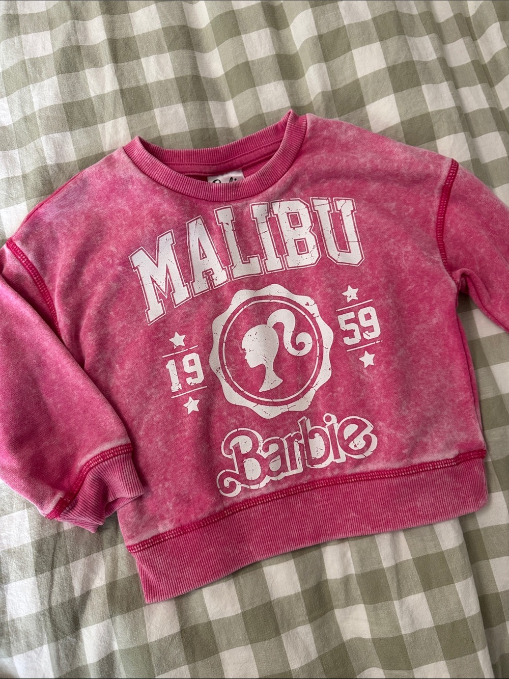 Barbie Pink Vintage-Wash Malibu Sweatshirt 2T